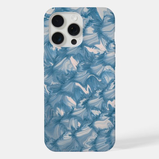 ブルー抽象大理石ウェーブスマホケース iPhoneケース (裏面)