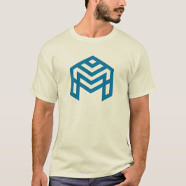 ブルー抽象幾何学M Tシャツ