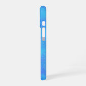 ブルー抽象的パターン iPhone 16ケース (左側面)