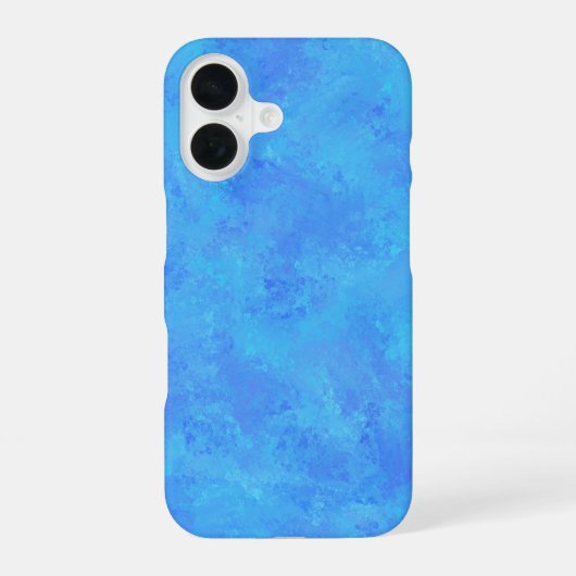 ブルー抽象的パターン iPhone 16ケース (裏面)