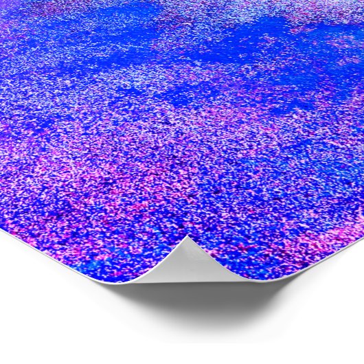 ブルー抽象芸術おもしろい水彩芸術波紫色 ポスター (角)