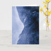 ブルー抽象芸術アイスアート写真 カード (黄色い花)