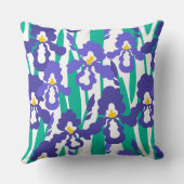 ブルー抽象芸術アイリスフローラルパターン クッション (裏面)