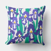 ブルー抽象芸術アイリスフローラルパターン クッション (正面)