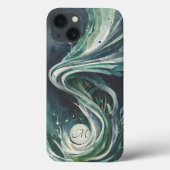 ブルー抽象芸術アートウォーター渦水カラーキャンバス Case-Mate iPhoneケース (裏面)