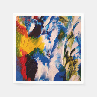 ブルー抽象芸術アートスタンダードカクテルナプキン スタンダードカクテルナプキン