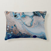 ブルー抽象芸術アートスローアクセント枕 アクセントクッション (正面)