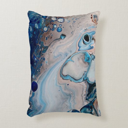 ブルー抽象芸術アートスローアクセント枕 アクセントクッション (正面(垂直))