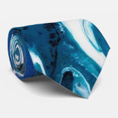 ブルー抽象芸術アートタイ ネクタイ (ロール)