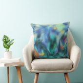 ブルー抽象芸術アートプリント枕 クッション (椅子)