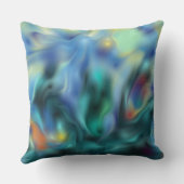 ブルー抽象芸術アートプリント枕 クッション (裏面)