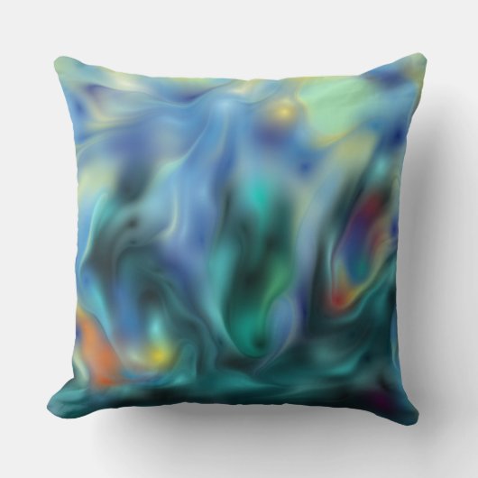ブルー抽象芸術アートプリント枕 クッション (正面)