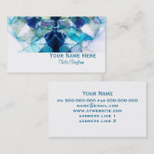 ブルー抽象芸術アート名刺 名刺 (正面/裏面)