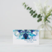 ブルー抽象芸術アート名刺 名刺 (スタンド正面)