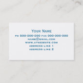 ブルー抽象芸術アート名刺 名刺 (裏面)