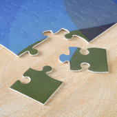 ブルー抽象芸術アート図形パズル ジグソーパズル (側面)