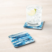 ブルー抽象芸術アート水彩氷柱 コースター (右側)
