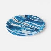 ブルー抽象芸術アート水彩氷柱 ペーパープレート (アングル)