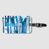 ブルー抽象芸術アート水彩氷柱 ラゲッジタグ (正面横)