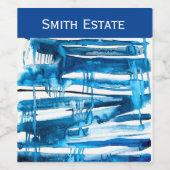 ブルー抽象芸術アート水彩氷柱 ワインラベル (シングルラベル)