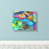 ブルー抽象芸術アート キャンバスプリント (インサイチュ (ウッドフロア))