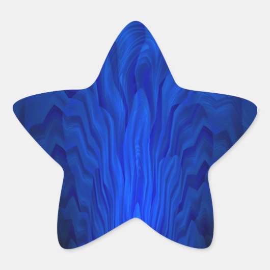 ブルー抽象芸術アート 星シール (正面)