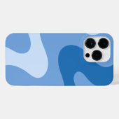 ブルー抽象芸術ウェーブフォン壁紙 iPhoneケース (裏面横)