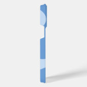 ブルー抽象芸術ウェーブフォン壁紙 iPhoneケース (右側面)