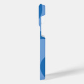 ブルー抽象芸術ウェーブフォン壁紙 iPhoneケース (左側面)