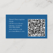 ブルー抽象芸術ウェーブQRコードビジネスカードミニマル 名刺 (裏面)