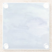 ブルー抽象芸術ウォーターアートウォーターカラーガラスコースター ガラスコースター (裏面)