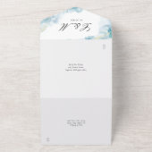 ブルー抽象芸術ウォーターカラーエレガントな結婚式 オールインワン招待状 (外側)