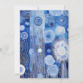 ブルー抽象芸術ウォーターカラーチャリティーイベントガラパーティー 招待状 (裏面)