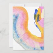 ブルー抽象芸術ウワーカラー旋回カップルのシャワー 招待状 (裏面)