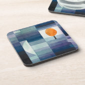 ブルー抽象芸術オータムポールクレウォーターカラー コースター (左側)