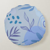 ブルー抽象芸術ガーデンラウンドピロー ラウンドクッション (裏面)