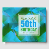 ブルー抽象芸術キュービスト30thバースデーゲストブック ゲストブック (正面)