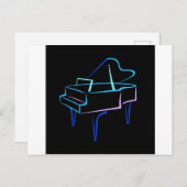ブルー抽象芸術グランドピアノ ポストカード (正面/裏面)