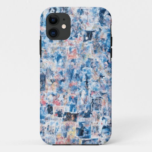 ブルー抽象芸術コラージュのモバイルケース Case-Mate iPhoneケース (裏面)