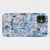 ブルー抽象芸術コラージュのモバイルケース Case-Mate iPhoneケース (裏面(横))