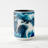 ブルー抽象芸術コーヒーマグ マグカップ (中央)