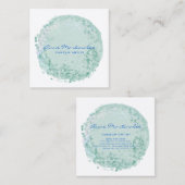  ブルー抽象芸術サークルスクウェア スクエア名刺 (正面/裏面)