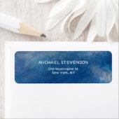 ブルー抽象芸術シックユニークミニマモダンリスト ラベル (インサイチュ)