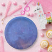 ブルー抽象芸術スクウェアデザイン ペーパープレート (パーティー)