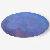 ブルー抽象芸術スクウェアデザイン ペーパープレート (アングル)
