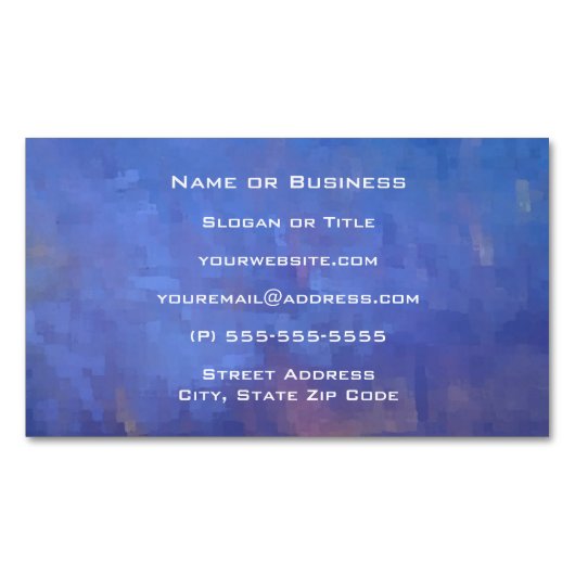 ブルー抽象芸術スクウェアデザイン マグネット名刺 (正面)