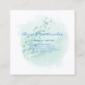 ブルー抽象芸術スクエアビジネスカード スクエア名刺 (裏面)