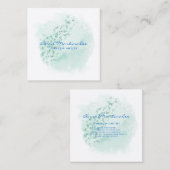 ブルー抽象芸術スクエアビジネスカード スクエア名刺 (正面/裏面)