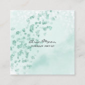 ブルー抽象芸術スクエアビジネスカード スクエア名刺 (正面)