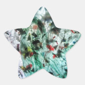 ブルー抽象芸術スターのステッカー、ハッピースターブルーの贈り物 星シール (正面)